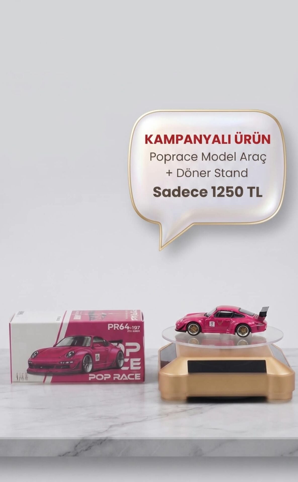 POP RACE PR640187 997 RWB Pembe Porsche 1:64
