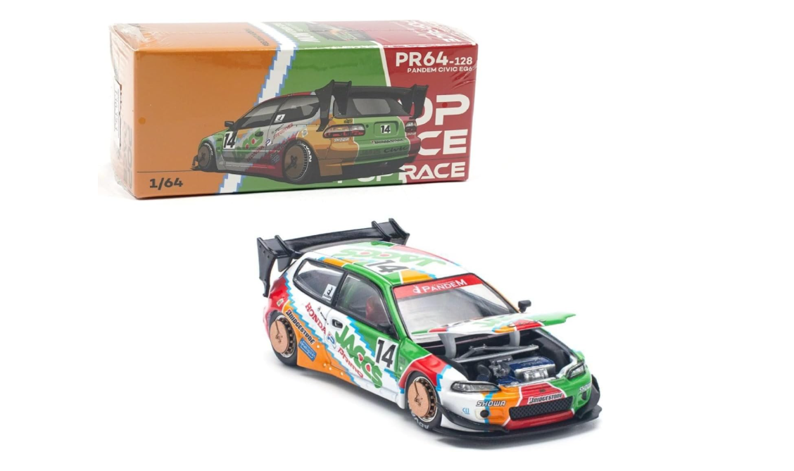 Pop Race PR640128 1/64 Pandem Civic EG6 V1.5 *Jaccs*, Various