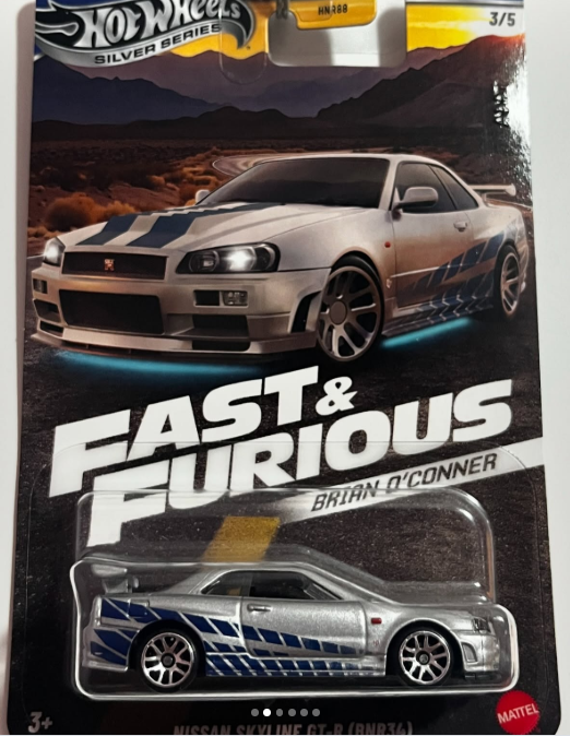 Hot Wheels Nissan Skyline Gt-R (BNR34) 1/64 Ölçekli Brian O'conner Fast & Furious